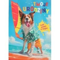 Karnet okazjonalny B6 z kopert� Urodziny PAN DRAGON KB6HOLO-36