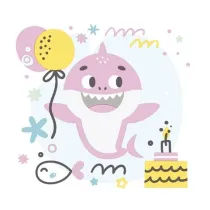 Serwetki Lunch Daisy - Pink Birthday Shark SDOG045002