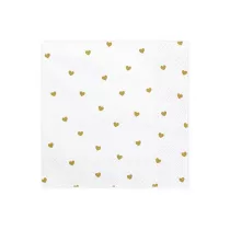 PartyDeco Serwetki Serca bia�y 33x33cm