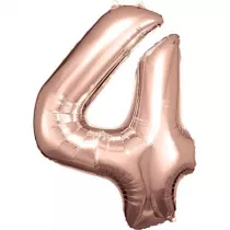 Amscan Balon foliowy cyfra 4 r�owe z�oto 65x86cm