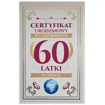 Yeku Karnet Certyfikat Urodzinowy 60 urodziny damskie