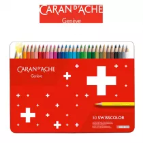 Carandache Kredki o��wkowe Swisscolor w metalowym pude�ku 30 kolor�w