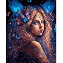 Twoje Hobby Malowanie po numerach czarne p��tno - Wr�ka Motyl 40x50cm