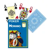 Poker 4 Jumbo Index, karty, jasnoniebieskie Modiano