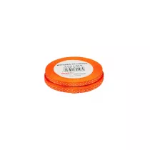Wst��ka satynowa w kropki pomara�czowa 2 x 22m, 6mm