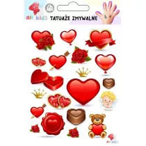 Tatua�e zmywalne dla dzieci Serca Walentynki All4Kids
