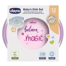 Chicco Zestaw dw�ch talerzy 12m+ r�owy