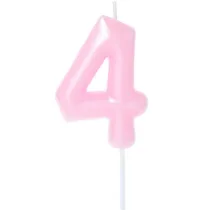 �wieczka na tort - cyferka Candy 4 r�owa 6cm