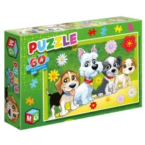 Puzzle 60 el. Pieski kwiatki Multigra