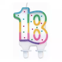 wieczki wieczka cyferka z kropeczkami 18