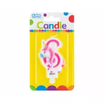 Godan �wieczka cyferka 6 z Jednoro�cem PF-SCJ6 7,8 cm