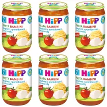 Hipp Pasta Bambini Spaghetti z pomidorami i mozzarell po 7. miesicu zestaw 6 x 220 g Bio