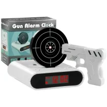 LeanToys Pistolet laserowy z tarcz� budzik bia�y