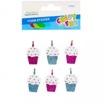 Craft with Fun Ozdoba samoprzylepna babeczki 6 szt.