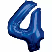 Amscan Balon foliowy cyfra 4 niebieska 65x86cm