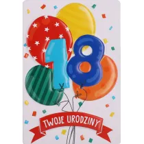Karnet okazjonalny B6 z kopert� 18 Urodziny PAN DRAGON HM200-3219