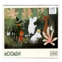 Puzzle 1000 artystyczne Muminki zielone Cass film