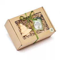 Miodowa Mydlarnia Zestaw: mydo Choinka + maso Zielona Herbata 75 g + 65 g