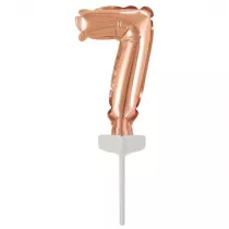 Amscan Balon foliowy mini cyfra 7 r�owe z�oto 7,5x12cm