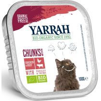 Yarrah Karma dla kota z kawałkami kurczaka i wołowiną 100 g Bio