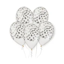 Godan Balony Premium Hel konfetti srebrne 33cm