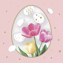 Serwetki Daisy Wielkanoc lunch - Tulips in Egg Frame SDWL013001