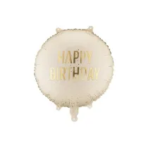 PartyDeco Balon foliowy pastylka Happy Birthday 35x35cm