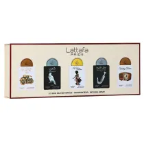 Lattafa Zestaw Pride Bike1910 Woda perfumowana + Shaheen Silver Woda perfumowana + African Drummer Woda perfumowana + Shuyukh Silver Woda perfumowana + Vintage Radio Woda perfumowana 5 x 20 ml