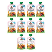 Holle Mus s�odki leniwiec (batat - �liwka - dynia - truskawka) bezglutenowy po 6. miesi�cu �ycia Demeter Zestaw 10 x 100 ml Bio