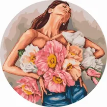 Twoje Hobby Malowanie po numerach okr�g�e - Dziewczyna... 40cm