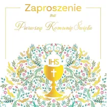 Henry Zaproszenie Komunia pattern IHS 5 szt.