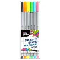 Cienkopisy neonowe 6 kolorw KIDEA