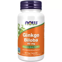 Now Foods Ginkgo Biloba miorzb japoski 60 mg Suplement diety 60 kaps.