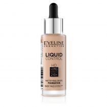 Eveline Cosmetics Liquid Control HD Long Lasting Formula 24H podkład do twarzy z dropperem 040 Warm Beige 32 ml