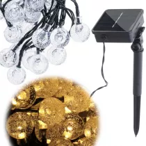 Lampki ogrodowe solarne kulki 7m 50LED ciepy biay