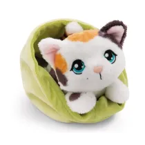NICI 61332 Maskotka kotek w plamki 12cm w koszyku zielonym