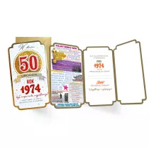 Kukartka Karnet Urodziny 50 roczniki