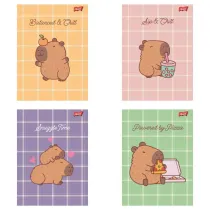 St. Majewski Zeszyt A4 32 kartki linia dwukolorowa. Ok�adka laminowana  lakier miejscowy UV 70 g/m2. Capybara Moo