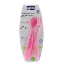 Chicco Mikkie yeczki silikonowe 2 szt. rowe