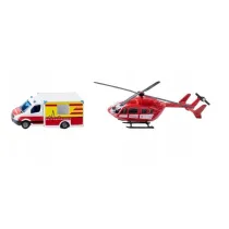 Siku Super - Mercedes-Benz Ambulans + Helikopter
