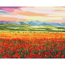 Malowanie po numerach BRUSHME 40x50 cm Zachd Soca nad Polem Kwiatw