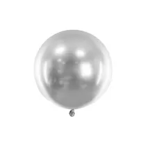 PartyDeco Balon okr�g�y Glossy srebrny 60cm