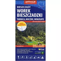 Bieszczady Worek Bieszczadzki Tarnica, Muczne, Wo�osate. Mapa laminowana 1: 25 000