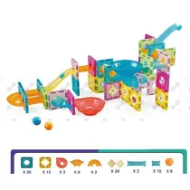 Klocki magnetyczne Tor z kulkami 91el