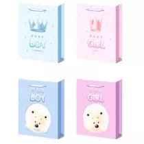 W&k Torebka prezentowa L Baby Girl Boy mix