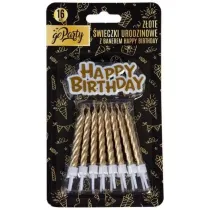 GoParty �wieczki urodzinowe z�ote HB 16 szt