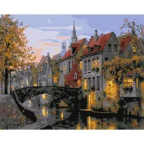 Brushme Malowanie po numerach - Zmierzch w miecie 40x50cm