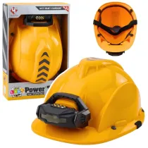 Kask budowlany z latark czoow ty Leantoys