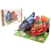 Puzzle 3D drewniane motyl na kwiatach Pro Kids