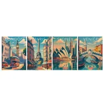 Herlitz Brulion A6/96K kratka Retro City (5 szt)